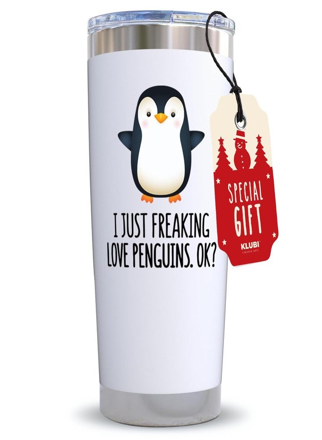 KLUBI Christmas Penguin Gifts for Women- 20oz Penguin Tumbler, Cute Xmas Gift for Coworker, Teacher, or Best Friend Idea, Holiday Present and White Elephant Gift Idea - Image 1